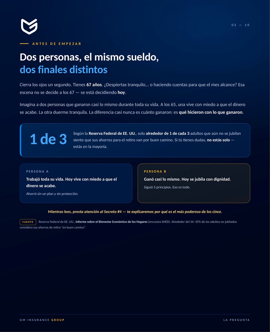 Página interior: dos personas, el mismo sueldo, dos finales distintos